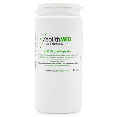 Zeolith MED Kapseln 100 Reines Klinoptilolith Vulkanmineral 200 St