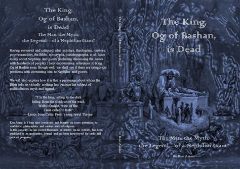 New Book The King Og Of Bashan Is Dead The Man The Myth The Legend—of A Nephilim Giant