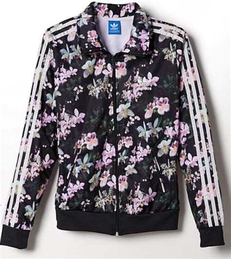 Floral Adidas Bomber Jacket Adidas Hoodie Women Clothes Adidas Outfit