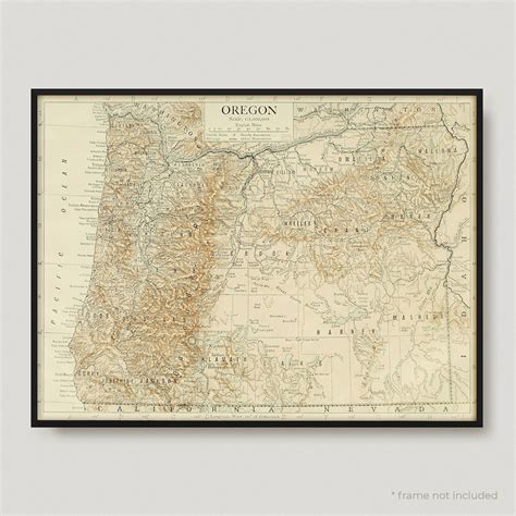 1911 Map of Oregon, Historical Map of Oregon, Antique Map of Oregon ...