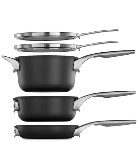 Calphalon Premier Space Saving 8 Pc Hard Anodized Nonstick Cookware Set Macy S