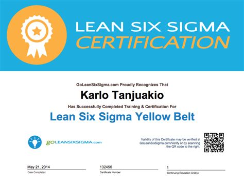 Lean Six Sigma Certification Yellow Belt Lean Six Sigma