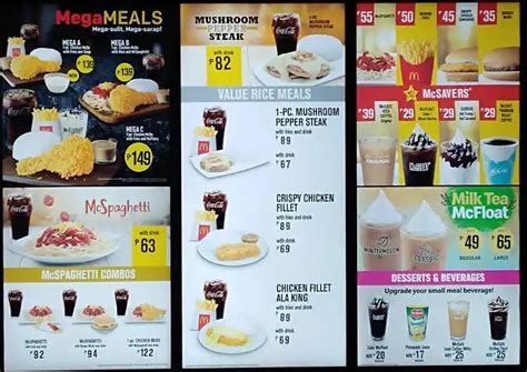 mcdonalds menu menu  mcdonalds la paz makati city zomato