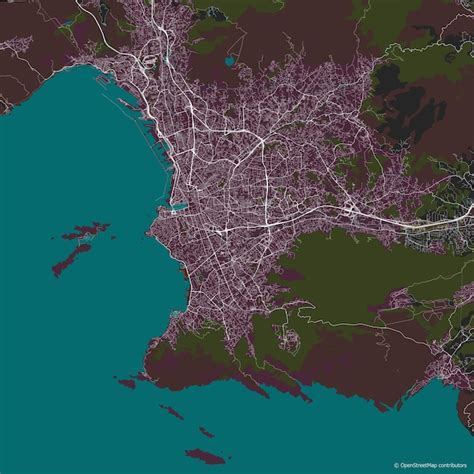 Mapa De La Ciudad Vectorial De Marsella Francia Vector Premium