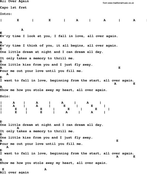 Johnny Cash Song All Over Again Lyrics And Chords