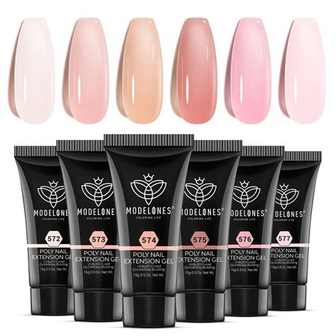 Modelones Polygel Conjunto Cores Nude Rosa Poly Gel Unhas Auto Conjunto De Extens O R Pida