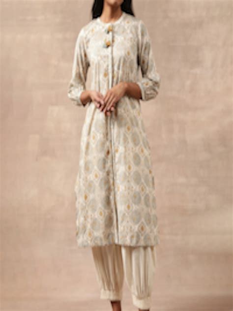 Buy W The Folksong Collection Beige Ethnic Motifs Printed Pure Cotton