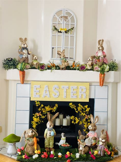 Easter Fireplace Mantel Decor Spring Mantle Decor Fireplace Garland