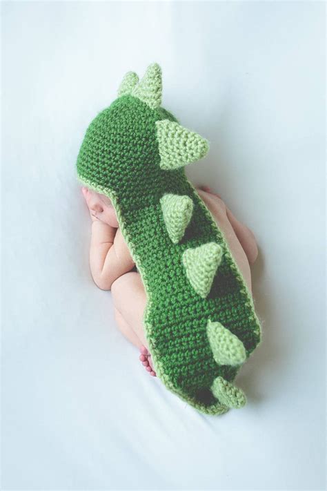 Dinosaur Baby CROCHET PATTERN 3 SIZES Easy Hat With Tail and - Etsy