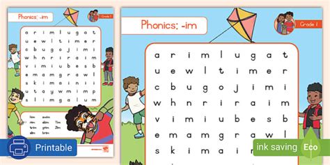 Grade Phonics Im Wordsearch L Enseignant A Fait