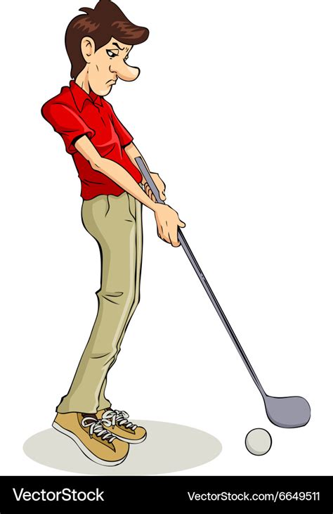 Golfer Cartoon Royalty Free Vector Image Vectorstock