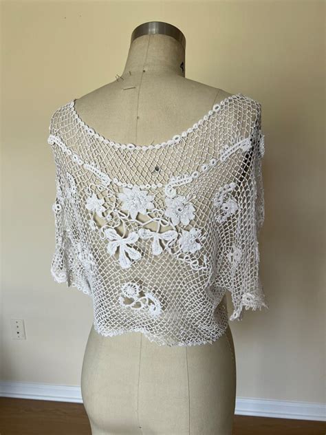 Antique Irish Crochet Blouse Handmade Edwardian Gem