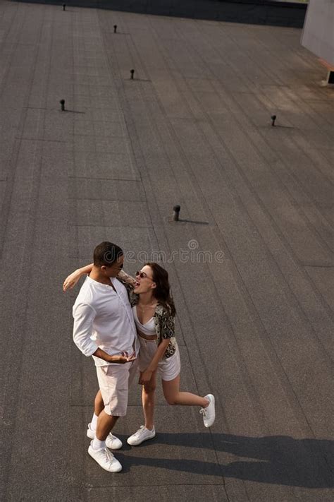 Happy Multiracial Man And Woman In Stock Photo Image Of Adult