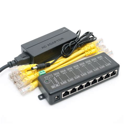 Ports Gigabit Passive Poe Injector Midspan Ethernet Adapter V A