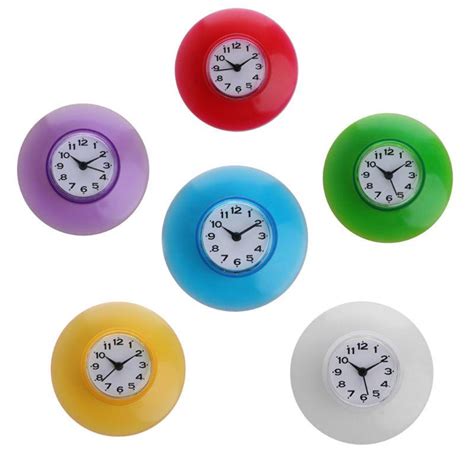 Cheap Silicone Bathroom Kitchen Shower Suction Wall Clock Water