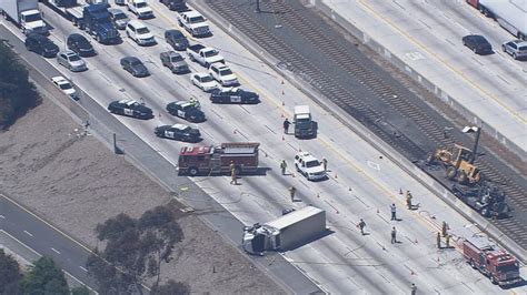 Tractor Trailer Crash Shuts Down 210 Freeway Gold Line In Pasadena