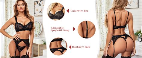Amazon Avidlove Sexy Garter Lingerie Set With Belt Piece Push Up Lace Lingerie Set With