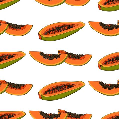 Patr N Sin Fisuras De Papaya Ilustraci N Vectorial Dise O Sin Costuras