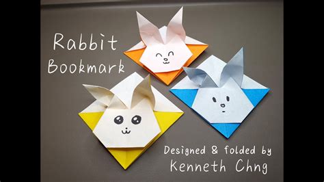 Origami Rabbit Bookmark One Uncut Sheet Youtube