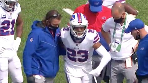 Buffalo Bills defensive back Micah Hyde limps off field with apparent ...