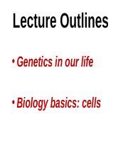 Lecture Introduction To Genetics Class Lecture Outlines Genetics In