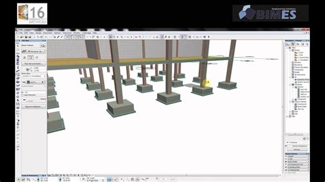 Practice On Grids Columns And Footings In Archicad Arabic Youtube