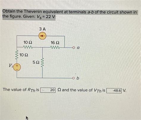 Solved Obtain The Thevenin Equivalent At Terminals Ab Of The Chegg