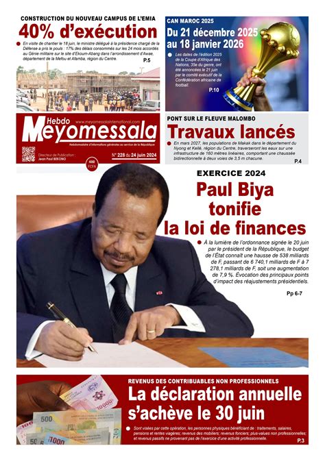 Meyomessala Hebdo Du Juin Meyomessala International