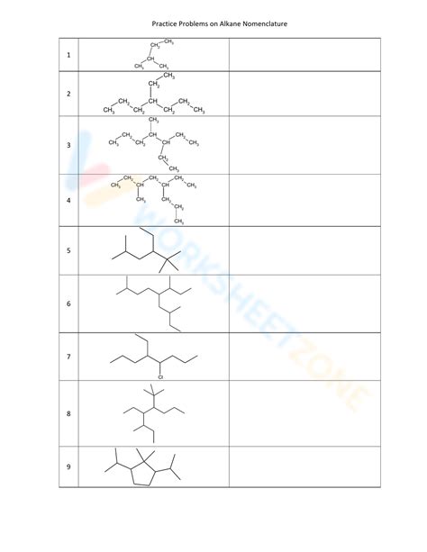 Worksheet: Naming And Drawing Alkanes Worksheet - Worksheets Library