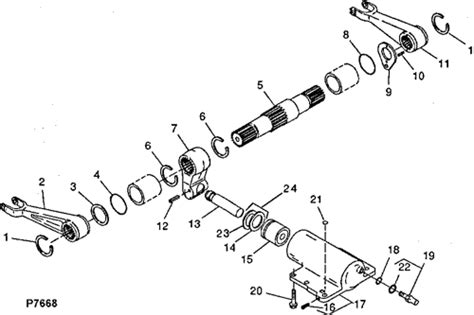 5083E TRACTOR Rockshaft Lift Arms Shaft And Cylinder EPC John Deere