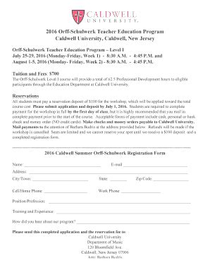 Fillable Online Orff Schulwerk Registration Formdocx Fax Email Print