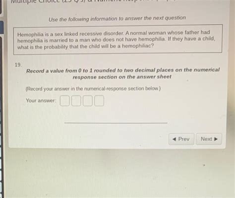 Solved Hemophilia Is A Sex Linked Recessive Disorder A Chegg