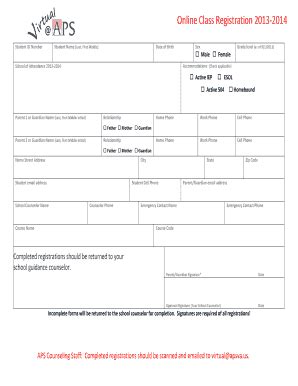 Fillable Online Apsva Complete The Registration Form Fax Email Print