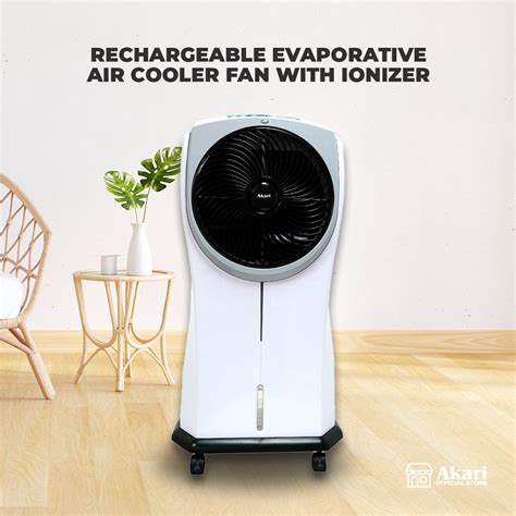 Akari Rechargeable Evaporative Air Cooler Fan With Ionizer