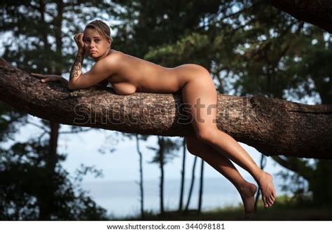 Naked Woman Lying On Tree Branch Stock Photo Shutterstock