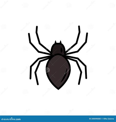 Vector Cartoon Spider Isolated On White Background Insect With Eight