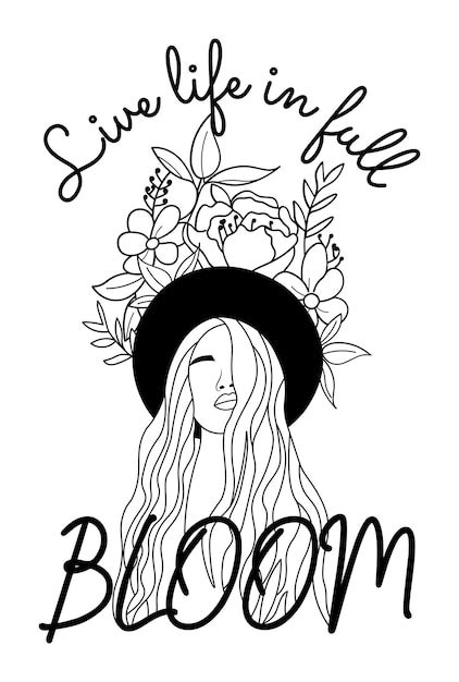 Premium Vector Live Life In Full Bloom Inspirational Quotes