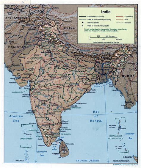 India Map With Scale