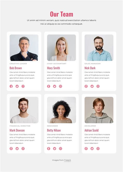 Meet The Team Block Website Design