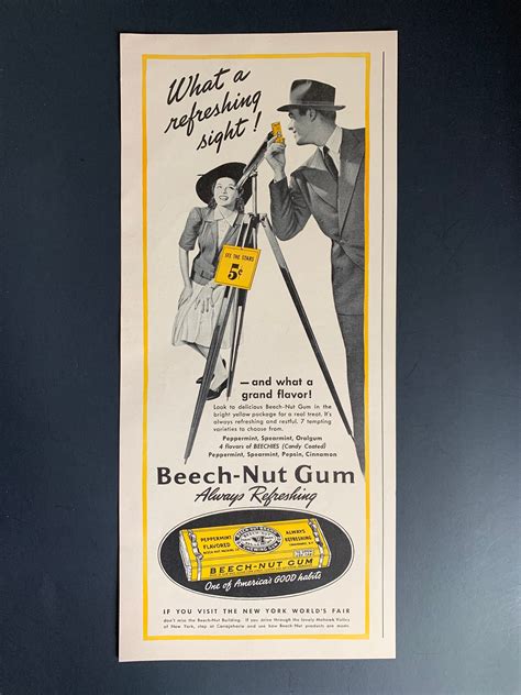 Vintage 1940s Beech Nut Gum Ad Etsy