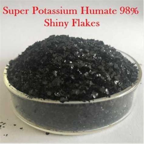 Black Super Potassium Humate 98 Shiny Flakes For Agriculture At Best