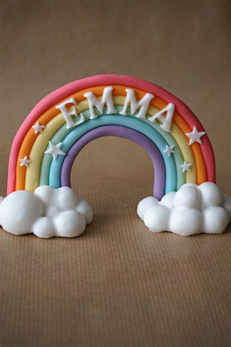 Fondant Rainbow Cake Topper Fondant Name Rainbow With Name