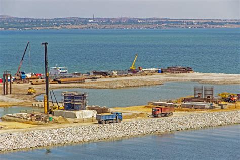 Construction of the Crimean Bridge in Kerch Stock Photo - Image of ...