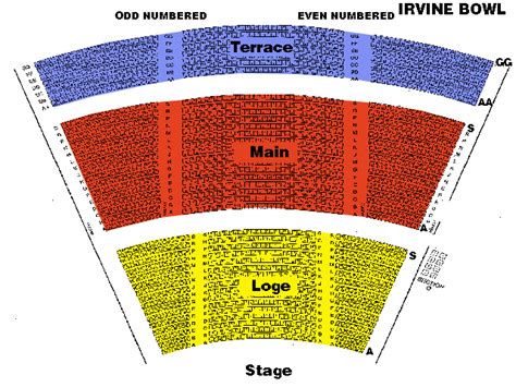 Irvine Bowl Seating Chart Seat Numbers | Elcho Table