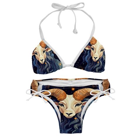 Aries Constellation Detachable Sponge Adjustable Strap Bikini Set Two