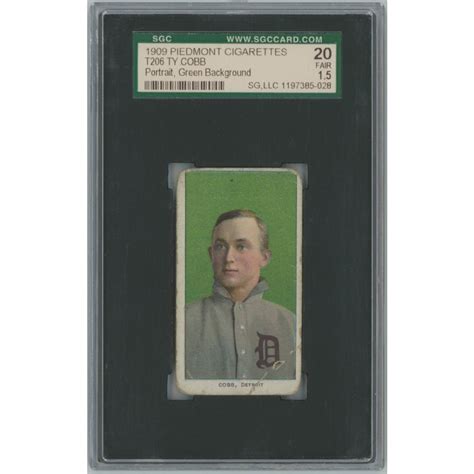 Ty Cobb T Piedmont Green Portrait Card Sgc Graded Fair