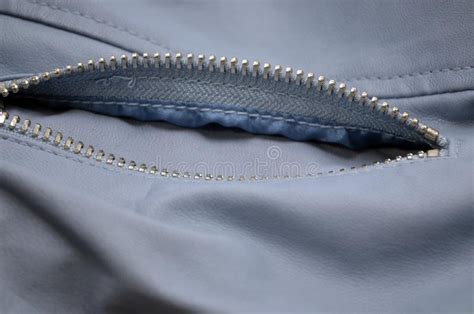 Open Zipper on a Jacket Pocket, Close Up. Stock Photo - Image of animal ...