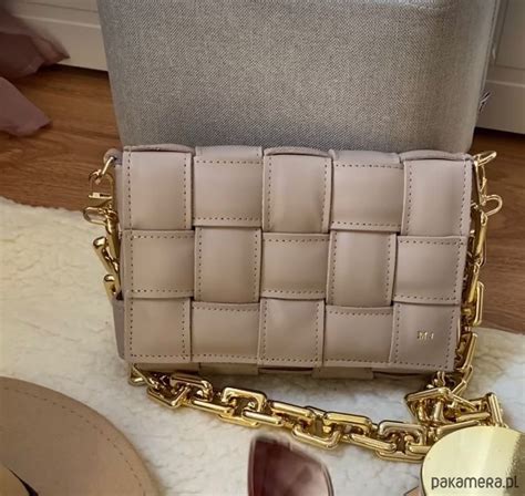 Torebka Skórzana RUBBY M nude szewro GOLD Pakamera pl