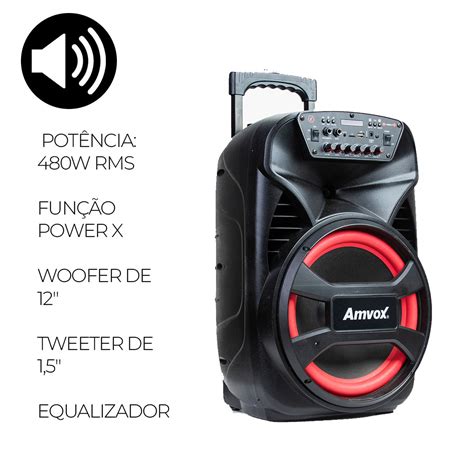 Caixa Amplificada Aca Viper Ii W Polegadas Bluetooth Amvox