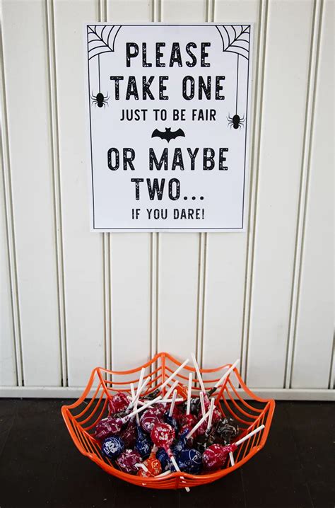 Free Printable Halloween Candy Sign Please Take One Pjs And Paint